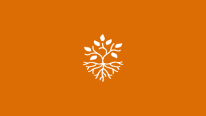 Símbolo da MATRIA em branco sobre fundo laranja