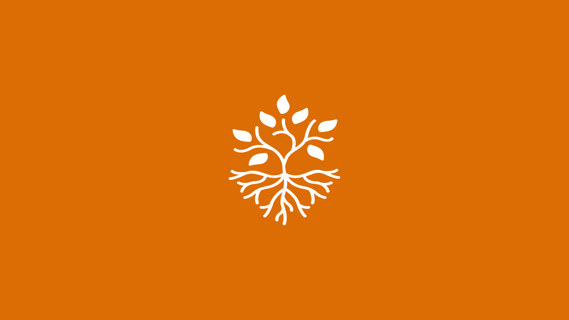 Símbolo da MATRIA em branco sobre fundo laranja