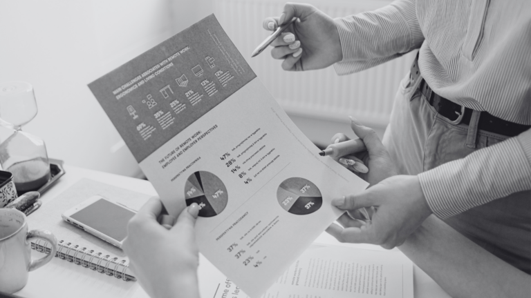 Folha com dados estatísticos