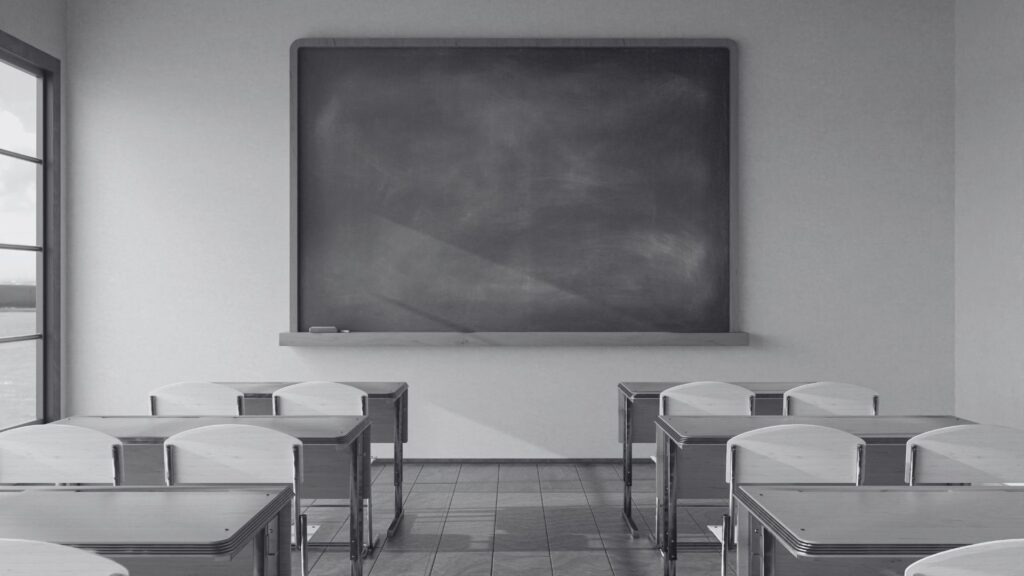 Sala de aula onde crianças e adolescentes passam sua infância e puberdade