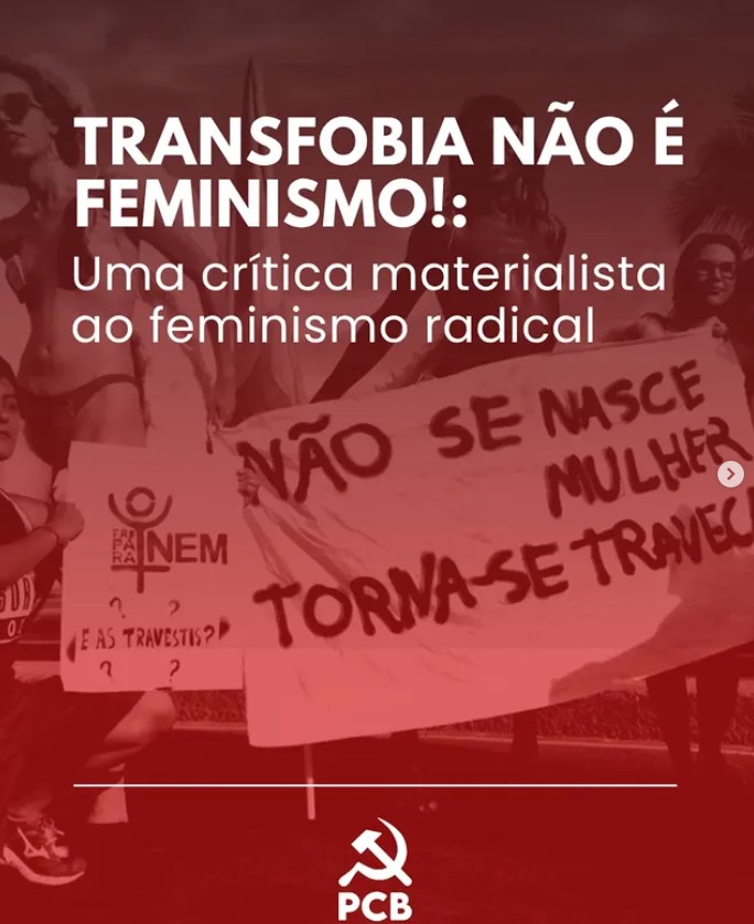 Capa da postagem do PCB Campinas cobre feminismo radical não ser feminismo