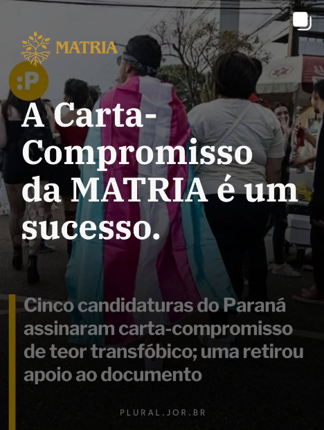 Postagem da MATRIA sobre matéria do Jornal Plural