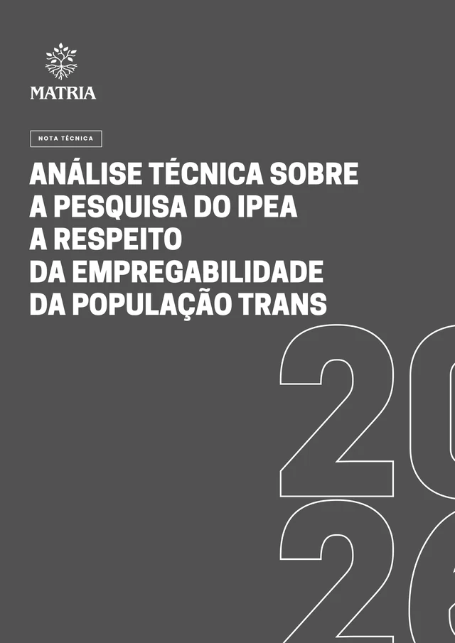 Capa do documento: O IPEA não tem bases sólidas para dizer que poucas pessoas trans estão em empregos formais